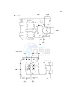 EN 500 C [VULCAN 500 LTD] (C6-C9) [VULCAN 500 LTD] drawing CRANKCASE BOLT PATTERN