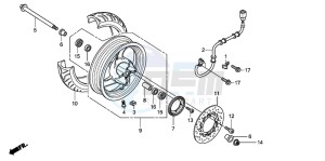 FES125 S-WING drawing FRONT WHEEL (FES125A)(FES150A)