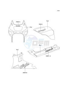 ZX 600 E [NINJA ZX-6] (E7-E9) [NINJA ZX-6] drawing DECALS-- RED- --- ZX600-E7- -