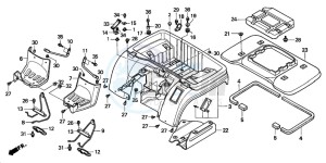 TRX200D FOURTRAX 200 drawing REAR FENDER (TRX200D)