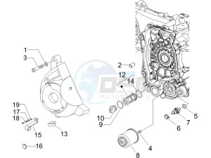 Runner 200 VXR 4t Race (UK) UK drawing Flywheel magneto cover - Oil filter