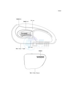 EJ 650 A [W650] (A2-A4 A4 CAN ONLY) W650 drawing DECALS-- SILVER_OLIVE- --- EJ650-A4- -