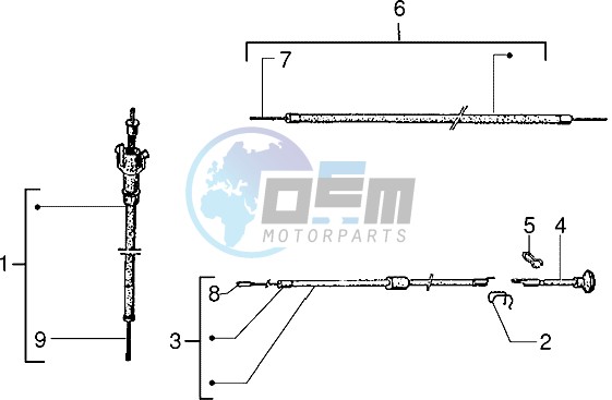 Transmissions rear brake-speedometer (kms)-choke