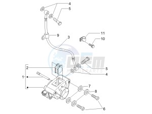 Liberty 50 4T PTT 2007-2012 (D) is drawing Brakes pipes - Calipers