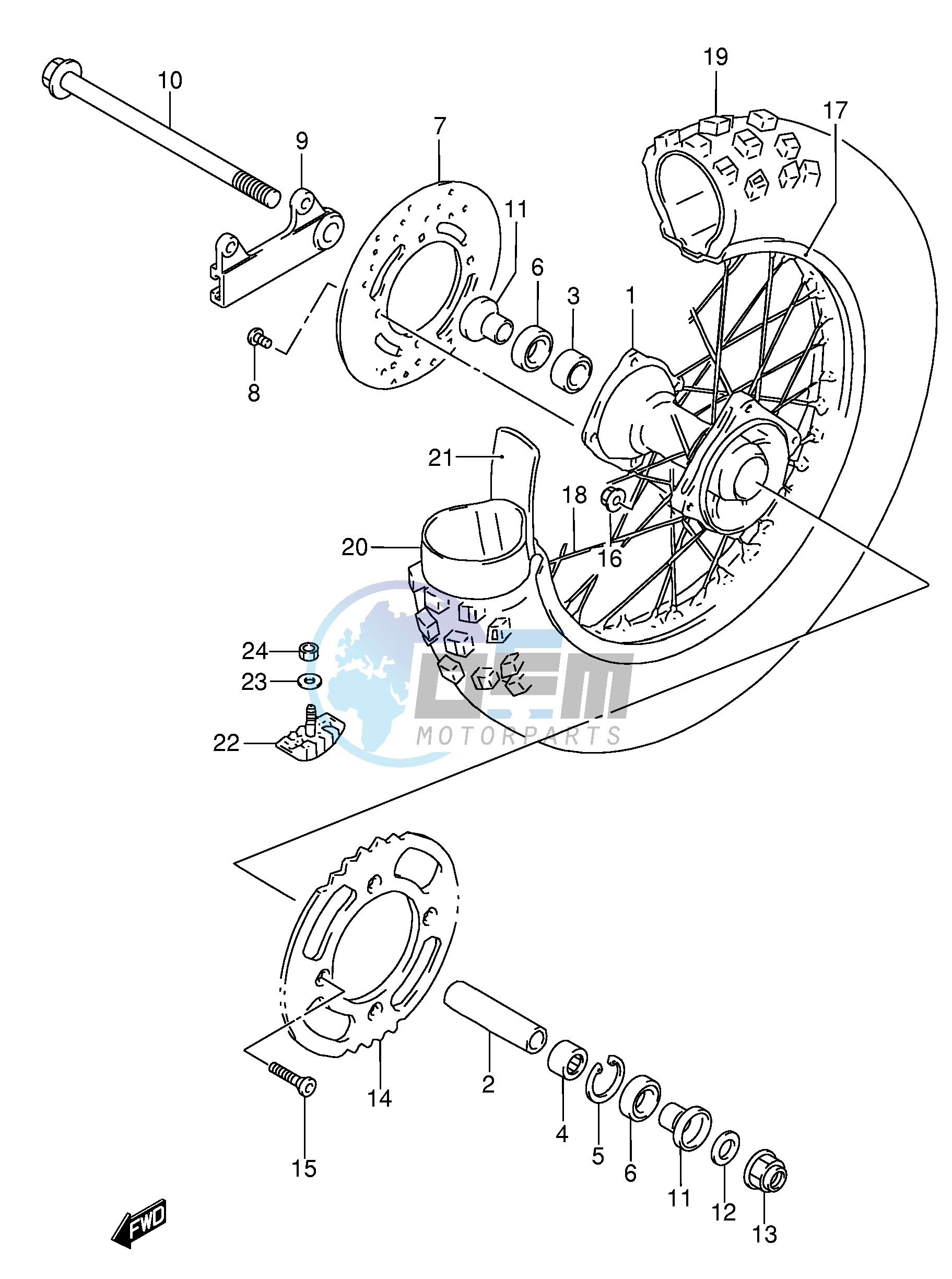 REAR WHEEL (RM85K4)