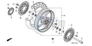 CB600FA9 Europe Direct - (ED / ABS) drawing FRONT WHEEL