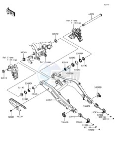 NINJA 650 EX650KJFA XX (EU ME A(FRICA) drawing Swingarm