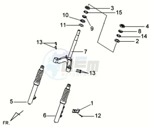 VS 125S drawing FRONT FORK/ STEERING HEAD BEARING