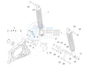 MP3 300 ie E4 LT BUSINESS - SPORT ABS (EMEA) drawing Rear suspension - Shock absorber/s