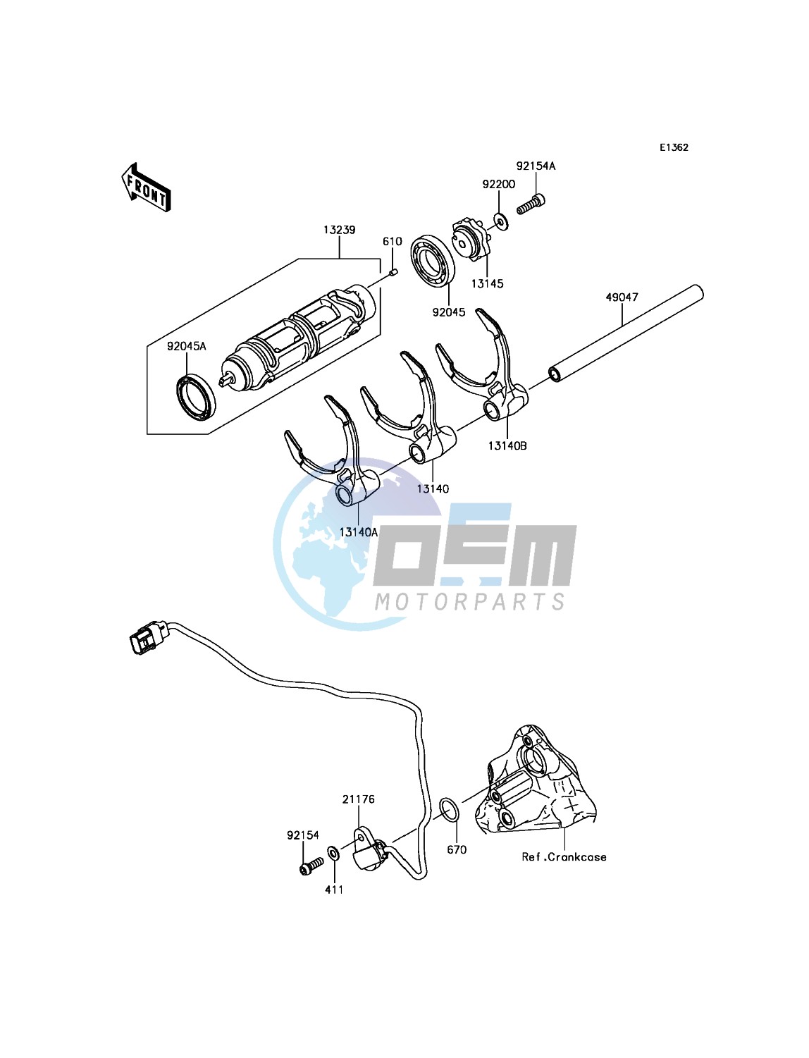 Gear Change Drum/Shift Fork(s)