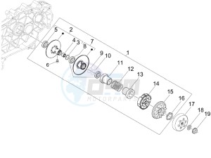 SUPER GTS 125 4T IE ABS-NOABS E3 (EMEA) drawing Driven pulley