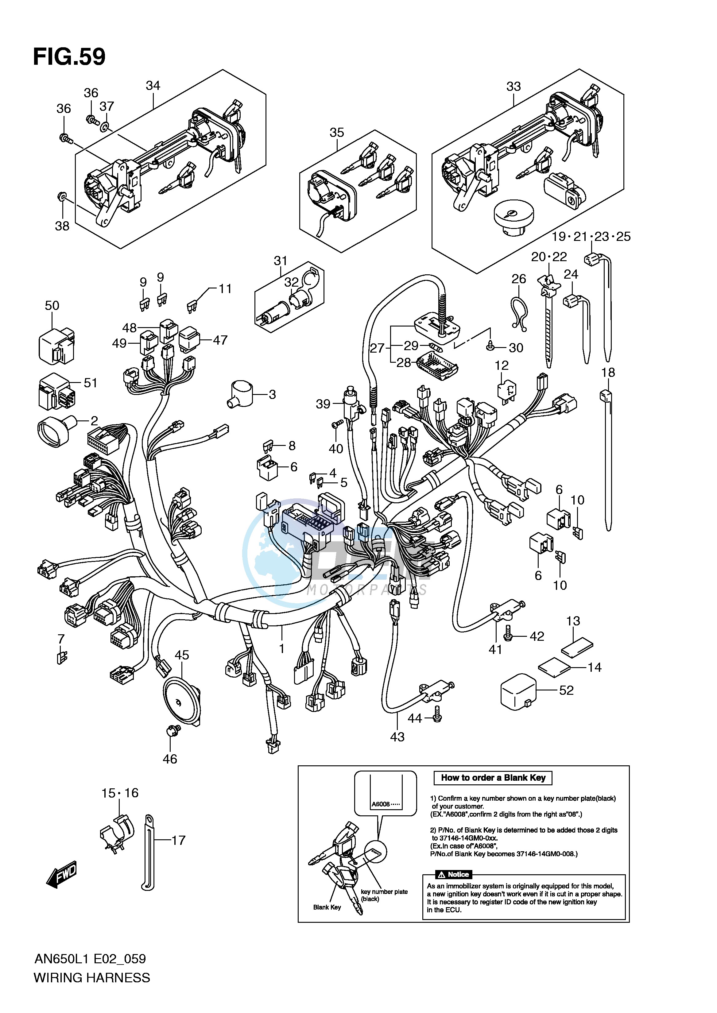 WIRING HARNESS (AN650AL1 E24)