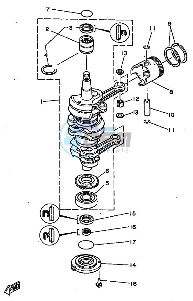 CRANKSHAFT--PISTON