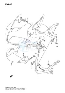 SV650S (E2) drawing COWLING INSTALLATION PARTS (WITH COWLING)