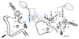 CB600F3A France - (F / CMF ST 25K) drawing HANDLE LEVER/SWITCH/ CABLE