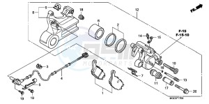 CB1100AD CB1100 ABS UK - (E) drawing REAR BRAKE CALIPER