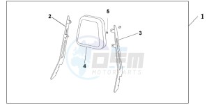 VTX1300S drawing DLX CHROME BACKREST WITH PAD