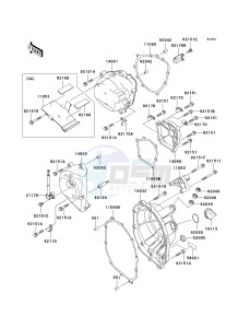 ZX 600 B [NINJA ZX-6RR] (K1) [NINJA ZX-6RR] drawing ENGINE COVER-- S- -