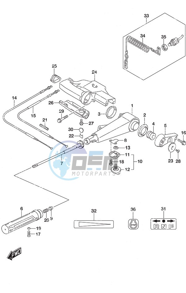 Tiller Handle w/Power Tilt