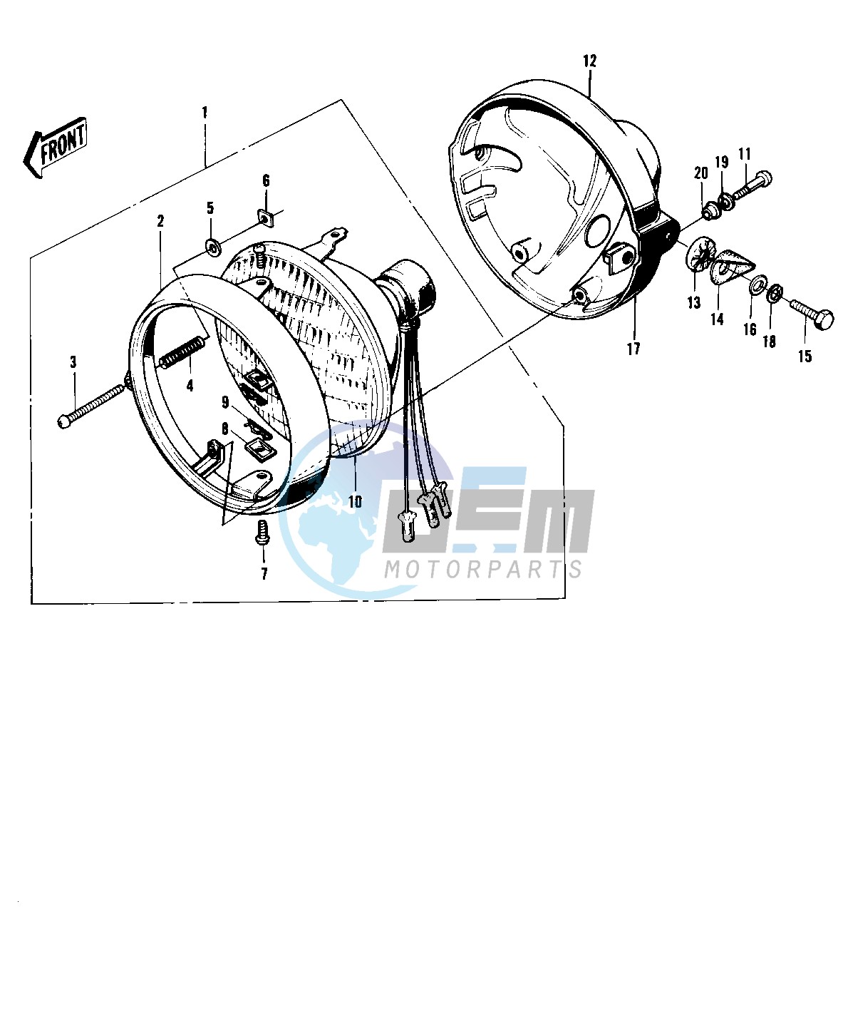 HEADLIGHT -- 74-75 F9-B_F9-C 350- -