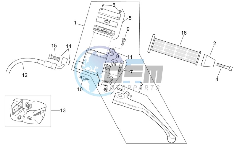 Rear master brake cylinder