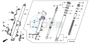 CB1300A9 France - (F / ABS CMF MME TWO) drawing FRONT FORK