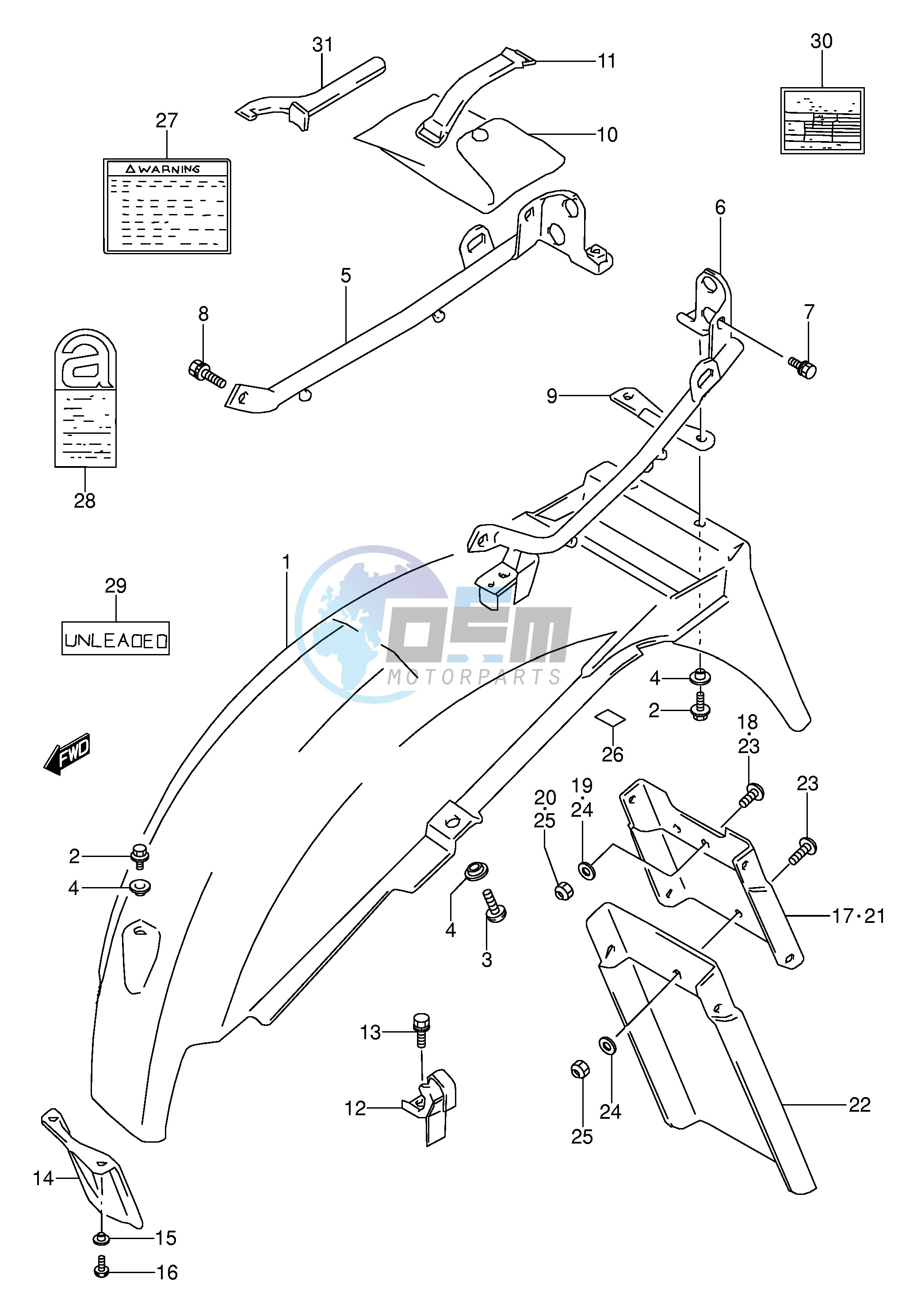 REAR FENDER (MODEL S)