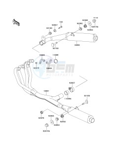 ZX 1100 E [GPZ 1100] (E1-E3) [GPZ 1100] drawing MUFFLER-- S- -