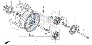 VTR1000F FIRE STORM drawing REAR WHEEL