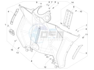 Fuoco 500 4t-4v ie e3 LT 800 drawing Front glove-box - Knee-guard panel