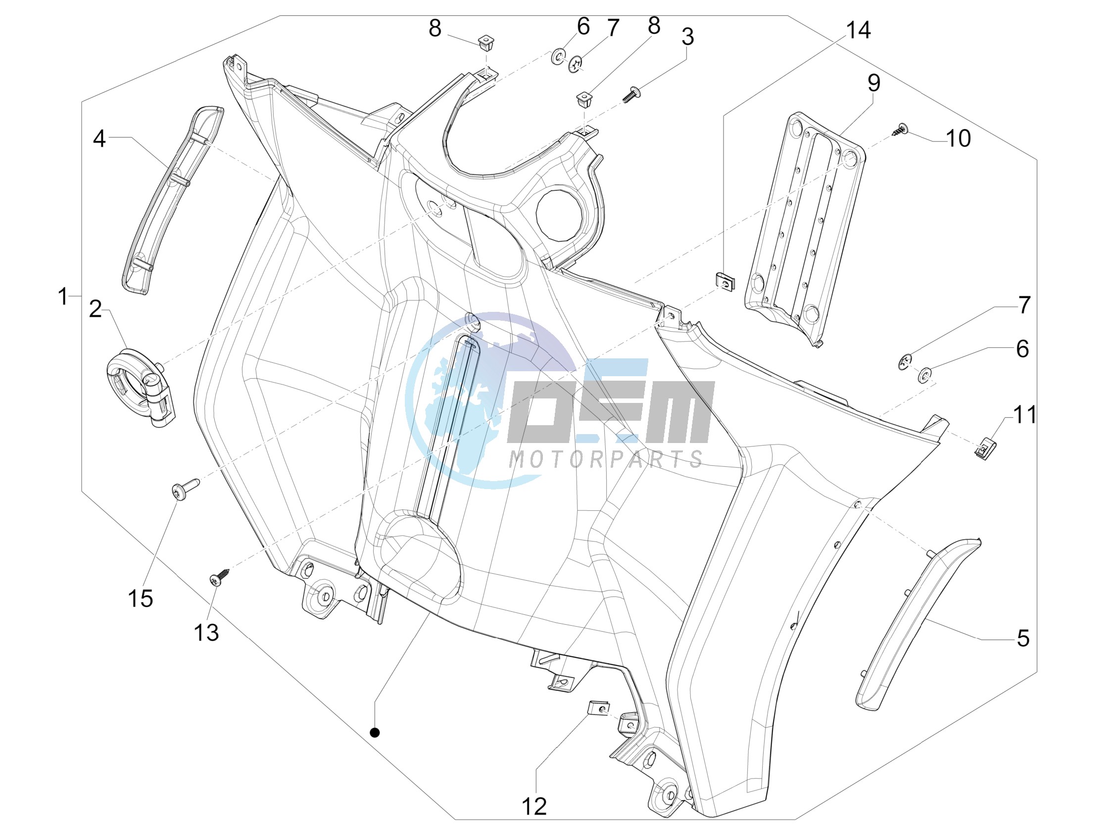 Front glove-box - Knee-guard panel