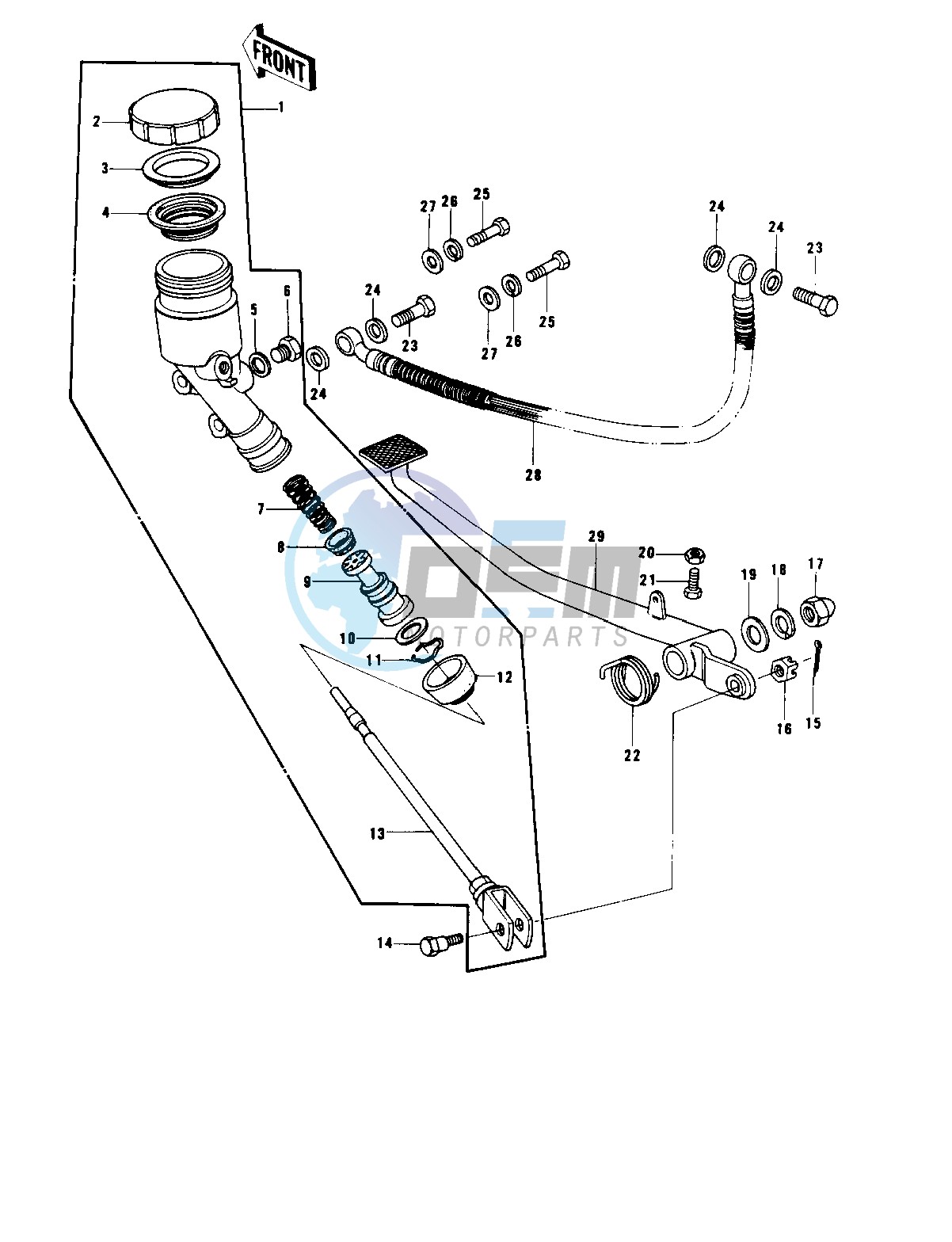 REAR MASTER CYLINDER_BRAKE PEDAL -- 77-78 B1_B2- -