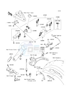 VN 2000 H [VULCAN 2000 CLASSIC] (8F-9F) H8F drawing IGNITION SWITCH_LOCKS_REFLECTORS