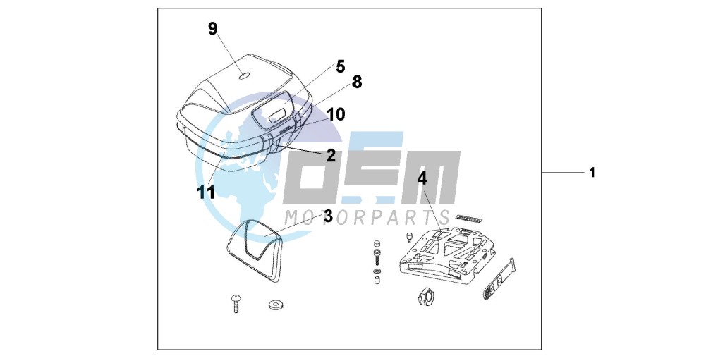 TOP BOX 45L DIGITAL SILVER