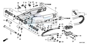 CRF250RE CRF250R Europe Direct - (ED) drawing SWINGARM