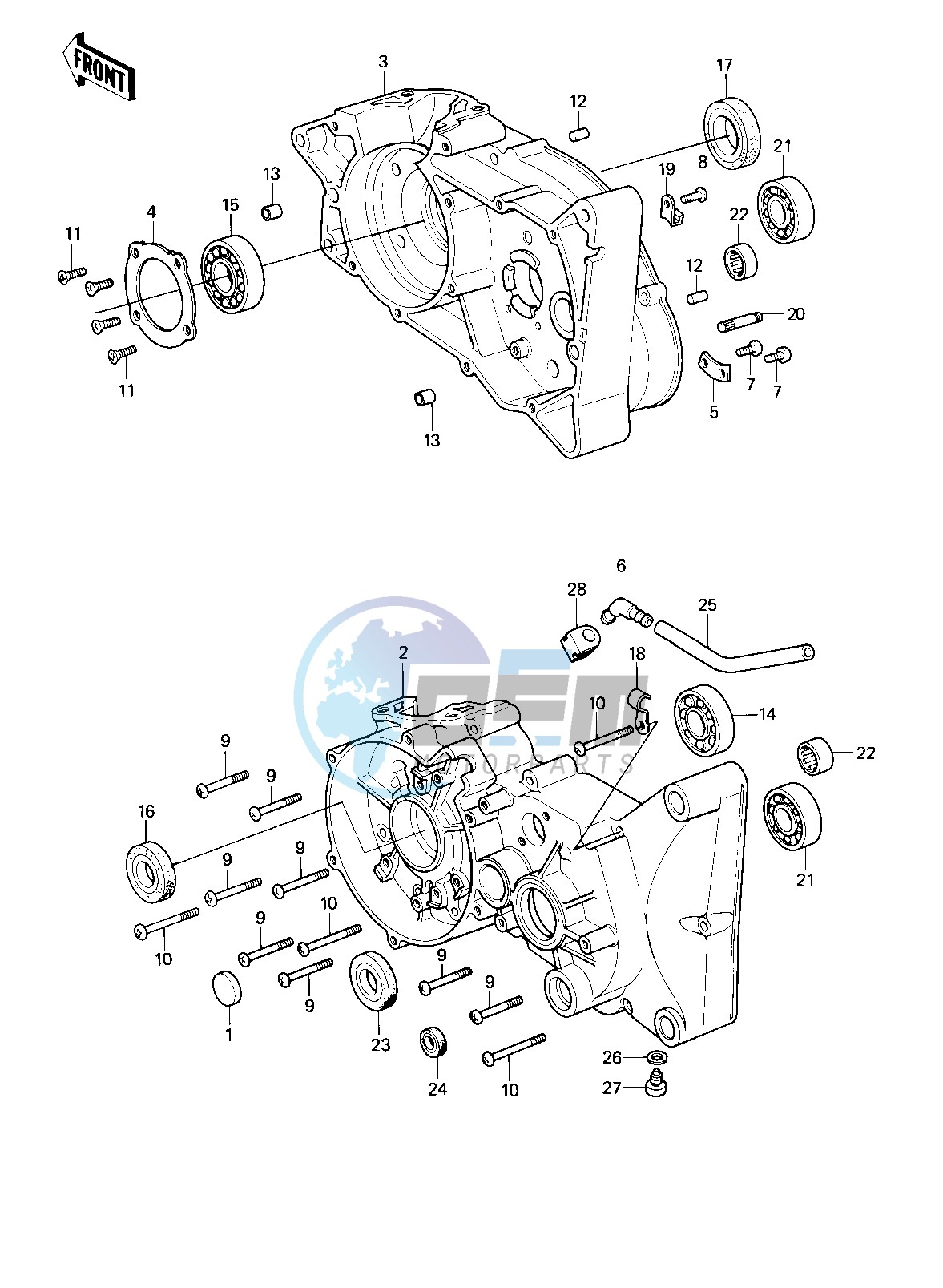 CRANKCASE -- 80-81 KE175-D2_D3- -