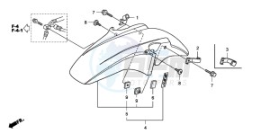 CB1300S CB1300SUPER FOUR drawing FRONT FENDER