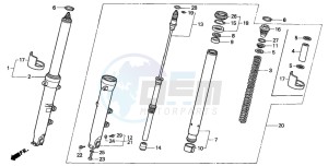 CBR600SE drawing FRONT FORK (2)