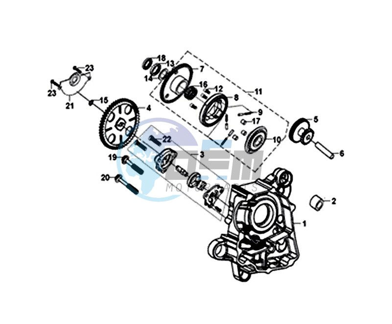 R CRANK CASE-OIL PUMP ASSY / FNX 125 (GC12G1-EU) (L9)