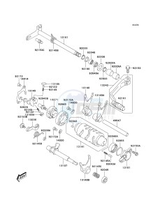 KSF 400 A [FX400] (A6F) A6F drawing GEAR CHANGE MECHANISM