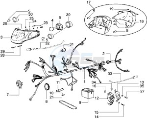 Diesis 100 drawing Electrical devices-Front lights and turn signal lamps