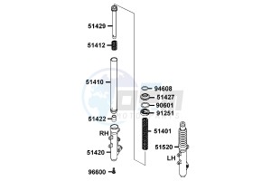 DOWNTOWN 125 I Italy drawing Separated Parts Of FrFork