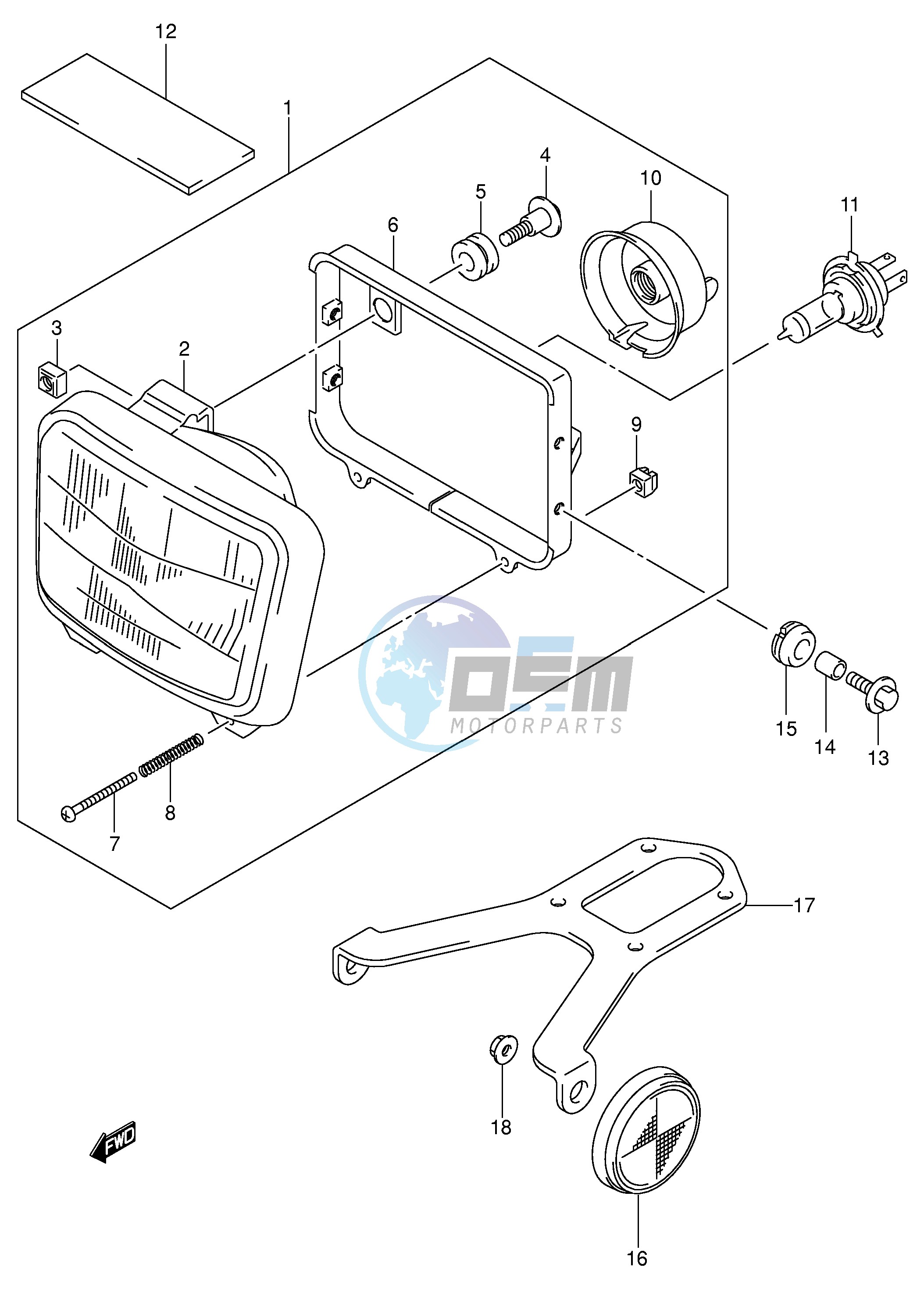 HEADLAMP (DR-Z400EK2 EK3 EK4 E24)