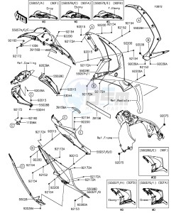 NINJA ZX-10R ABS ZX1000SGFB XX (EU ME A(FRICA) drawing Cowling Lowers