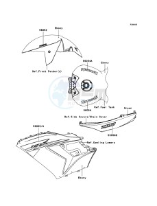 ZZR1400_ABS ZX1400DBF FR GB XX (EU ME A(FRICA) drawing Decals(Green)