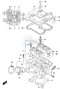 DL650 drawing CYLINDER HEAD (REAR)