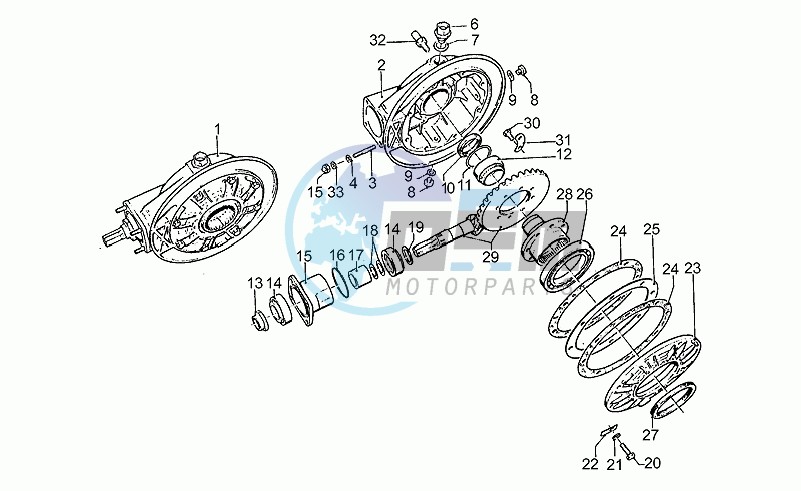 Rear bevel gear