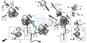 CB600F2 HORNET S drawing CARBURETOR (COMPONENT PARTS)