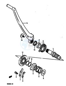 RM250 (G-H) drawing KICK STARTER