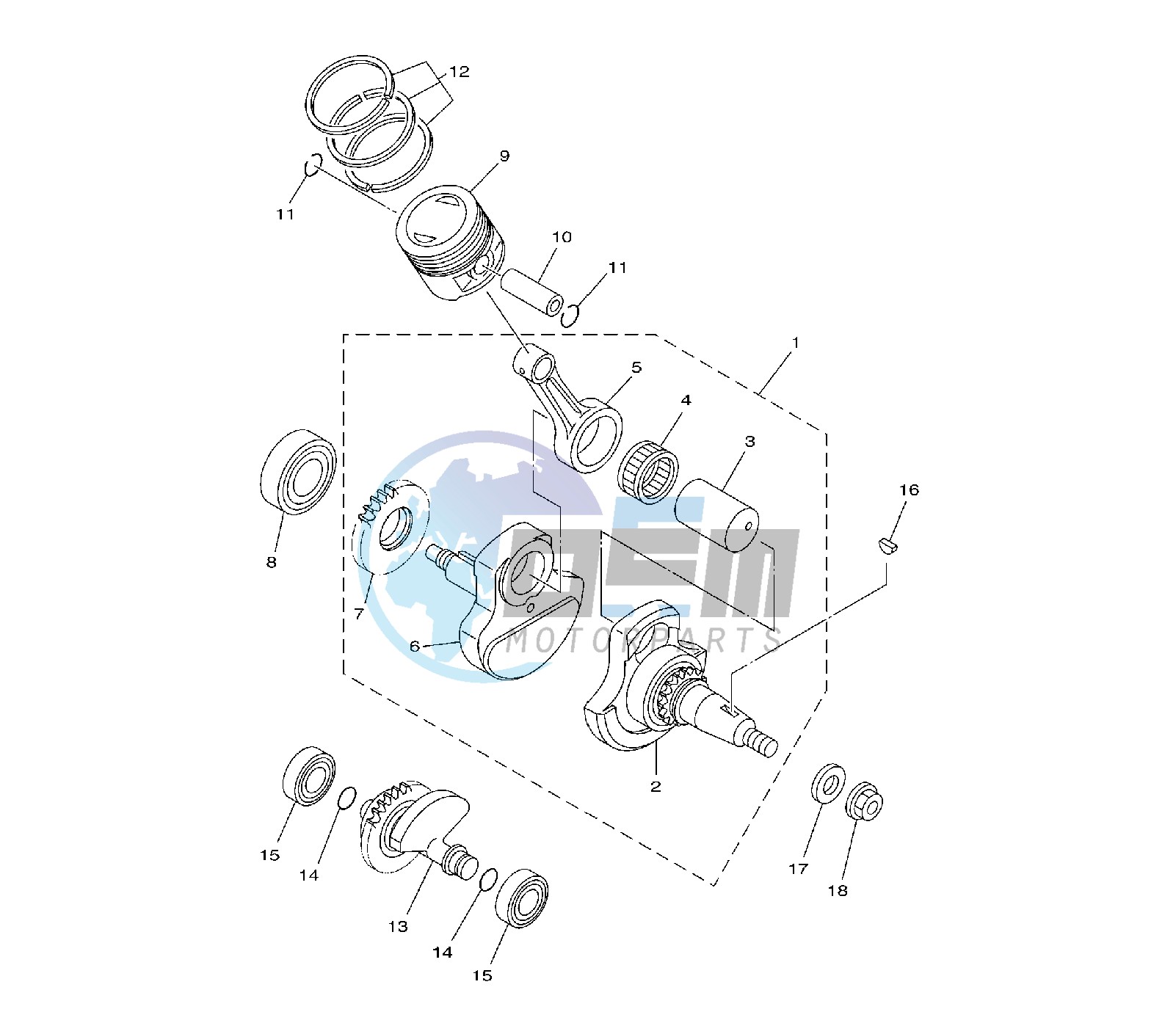 CRANKSHAFT AND PISTON